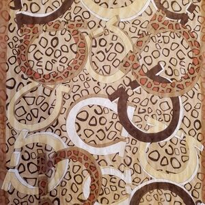 Salvatore Feragammo Brown and Tan Patterned Scarf